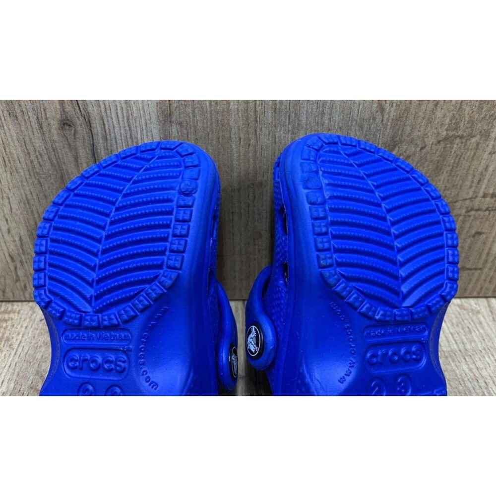 Croc Kids Clogs Slip On Shoes 207011 Adjustable Straps Blue Toddlers Size 2/3 - Picture 12 of 15